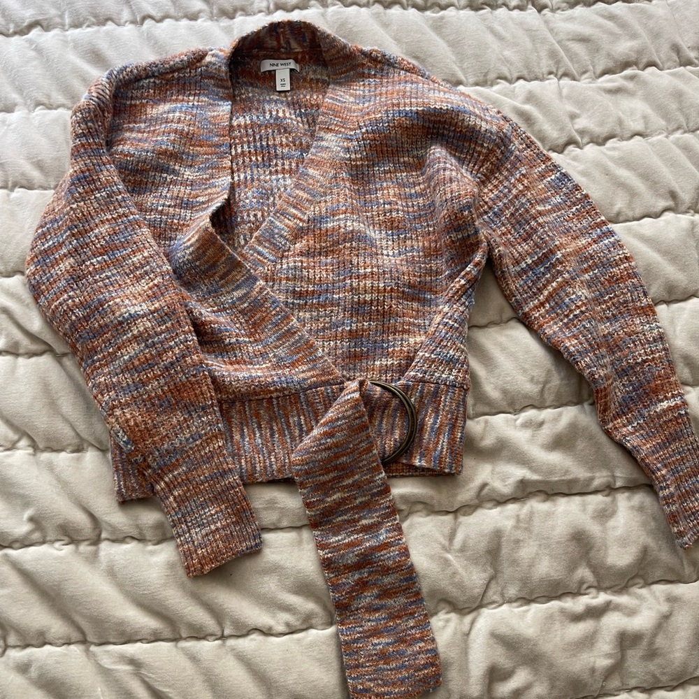 NWOT Nine West Cropped Wrap Sweater